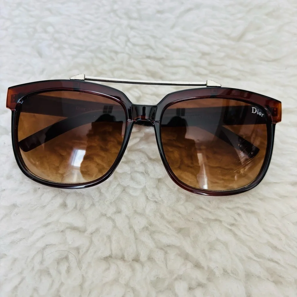 Christian Dior Brown Gradient Women Square Oversized Sunglasses